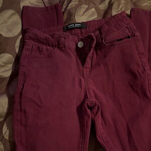 Wax Jean Deep Red Trousers